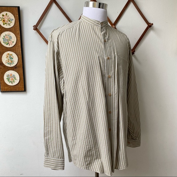 J. Peterman Mandarin Collar Button Down Shirt - Picture 9 of 15